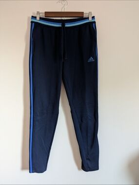 adidas Navy Track Pants with Blue Trim